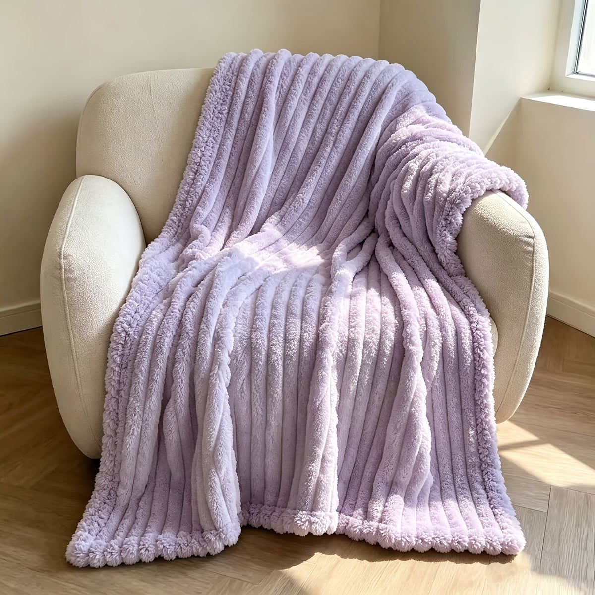 Ultra-Soft Thick Fleece Blanket | Multi-Color, 3D Faux Rabbit Fur, Double-Sided, Ideal for All Seasons, Home, Office, Travel, Camping, Gift for All Occasions