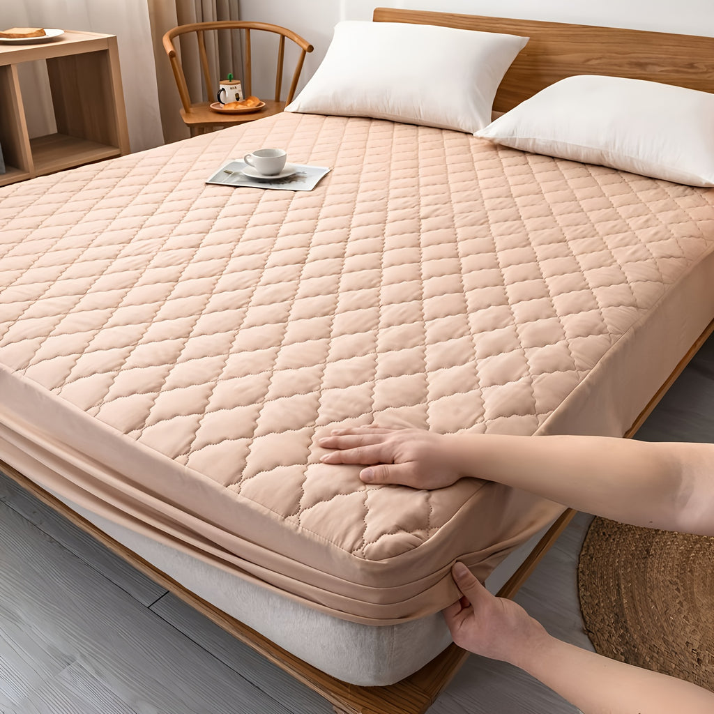 Fitted Sheet Mattress Protector- 100% Polyester, Full Coverage Bedding Cover with Secure Fit, Machine Washable, for Bedroom, Guest Room, with Deep Pocket, Fitted Bed Sheet