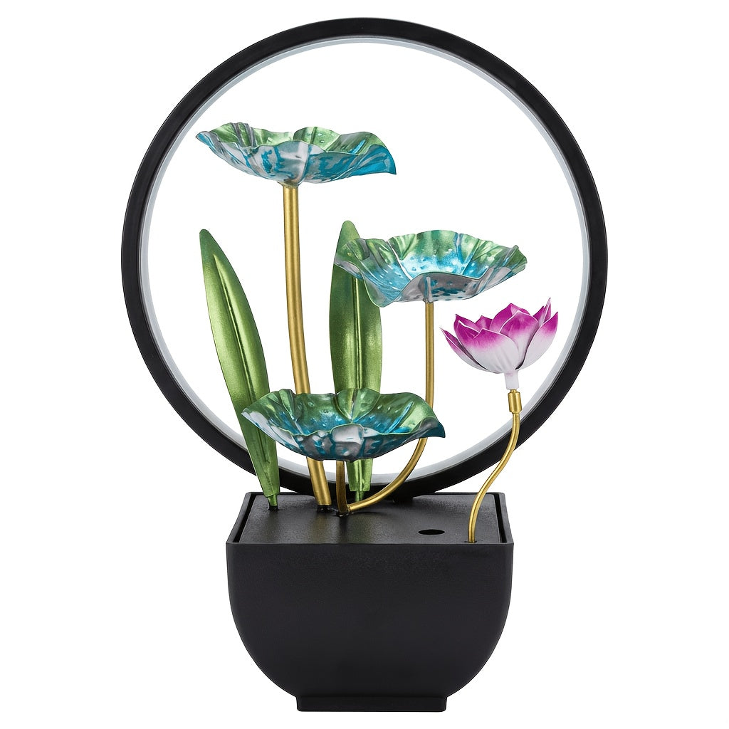 Indoor LED Table Fountain, Waterfall Fountain Table Decor, Relaxation Meditation Fountain, Peaceful and Relax Christmas Gifts