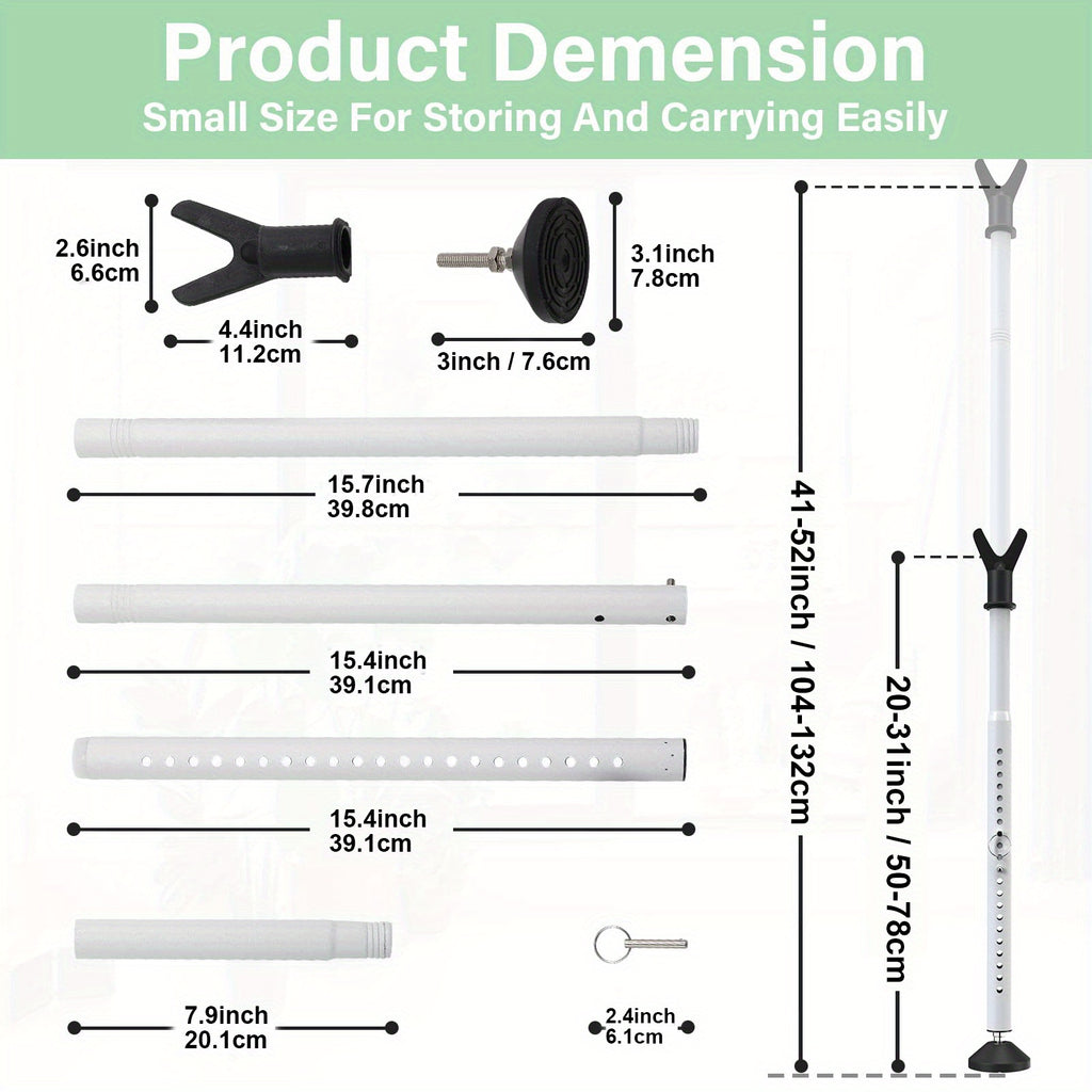 YeYeBest Door Security Bar 20-52 Inch Adjustable Door Stoppers 1/2 Pack Heavy Duty Stoppers/Jammer Bedroom Door Barricade Security Bars for Windows, Stop, Front Door, Apartment, Home, Travel, Hotel Room