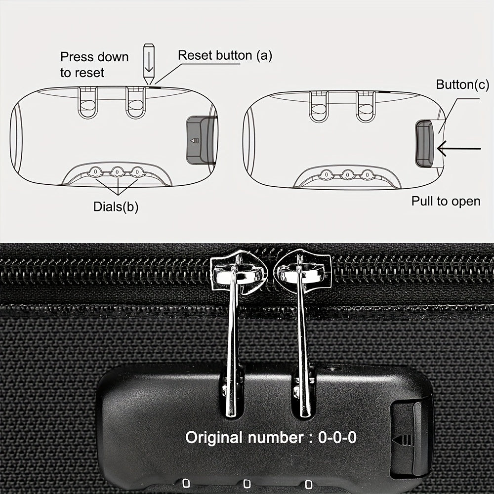 Document Organizer with Combination Lock-Portable, Multi-Compartment Storage Bag for Home/Office, And Travel-Secure File Storage for Documents, Cards, And Gadgets, Storage Bins for Home Organization