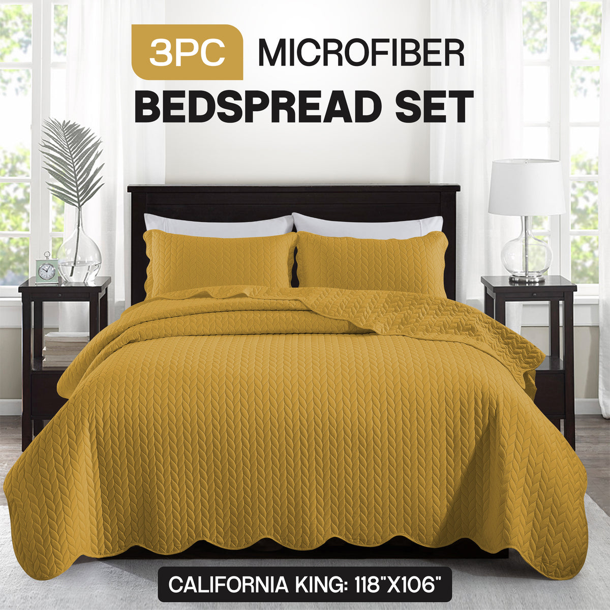 3pcs Bedspread Set Bedspreads with free Pillow Shams - Leaf Pattern Soft & Breathable Bedspread Lightweight Microfiber Bedspread - Modern Style Floral Pattern Coverlet For All Seasons - Christmas Gifts For Family And Friends (1 Bedspread, 1 Or 2 Pillow Sh