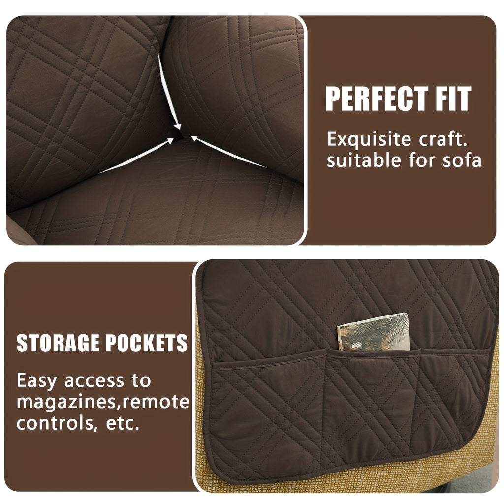 (S/L)1pc All-In-One T-Cushion for Comfort And Style Classic Style Armchair Cover, Double-Sided Anti-Slip Armchair Cover, Elastic Band Closure, Machine Washable, for Comfort And Style, Pet-Friendly, All-Season Use, Halloween, Christmas