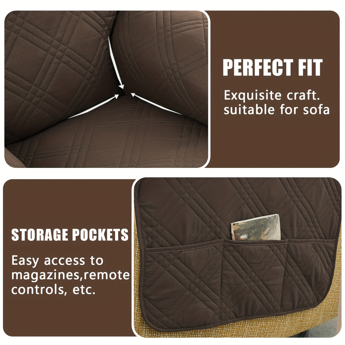 (S/L)1pc All-In-One T-Cushion for Comfort And Style Classic Style Armchair Cover, Double-Sided Anti-Slip Armchair Cover, Elastic Band Closure, Machine Washable, for Comfort And Style, Pet-Friendly, All-Season Use, Halloween, Christmas