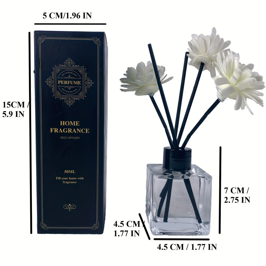 1pc/set 50ml/ 1.69oz Reed Diffuser Set - Elegant Aromatherapy with Long-Lasting Fragrance, Ideal for Bedroom, Living Room, Study - Sophisticated Home Decor Gift, AIR FUSION Diffuser Stick Home Fragrance Light Aroma Scented Home Essential Oil