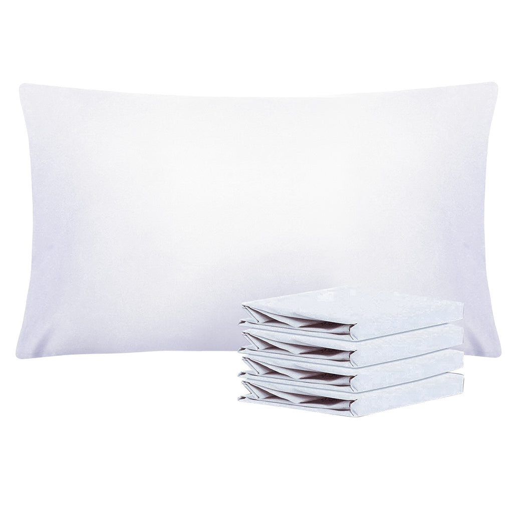 4 Pack 20x30 Brushed Microfiber Pillowcases | Envelope Closure, Soft, Wrinkle-Free, Fade-Resistant, Solid Color, Viscose Blend