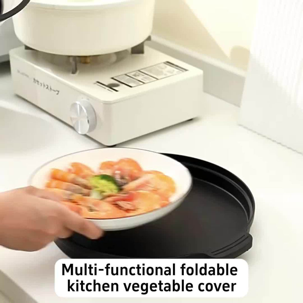 2026 New Microwave Food Splash Guard & Base Mat - 10.5" Foldable Ventilated Cover with Anti-Scalding & Thickening Design, Durable Plastic & Silicone for Kitchen & Dining Room Safety