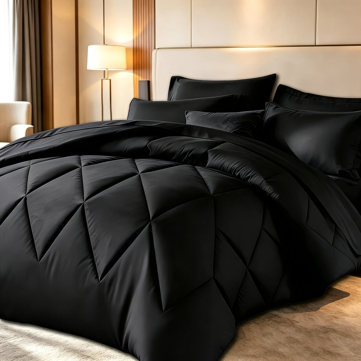 2/3pcs Solid Color Diamond Pattern Large And Extra-Large Bed Set Soft Comfortable And Lightweight Fabric Breathable Quilt Easy to Care Equipped with Quilts And Pillowcases Luxurious Quality And Ideal Gift, Random Color