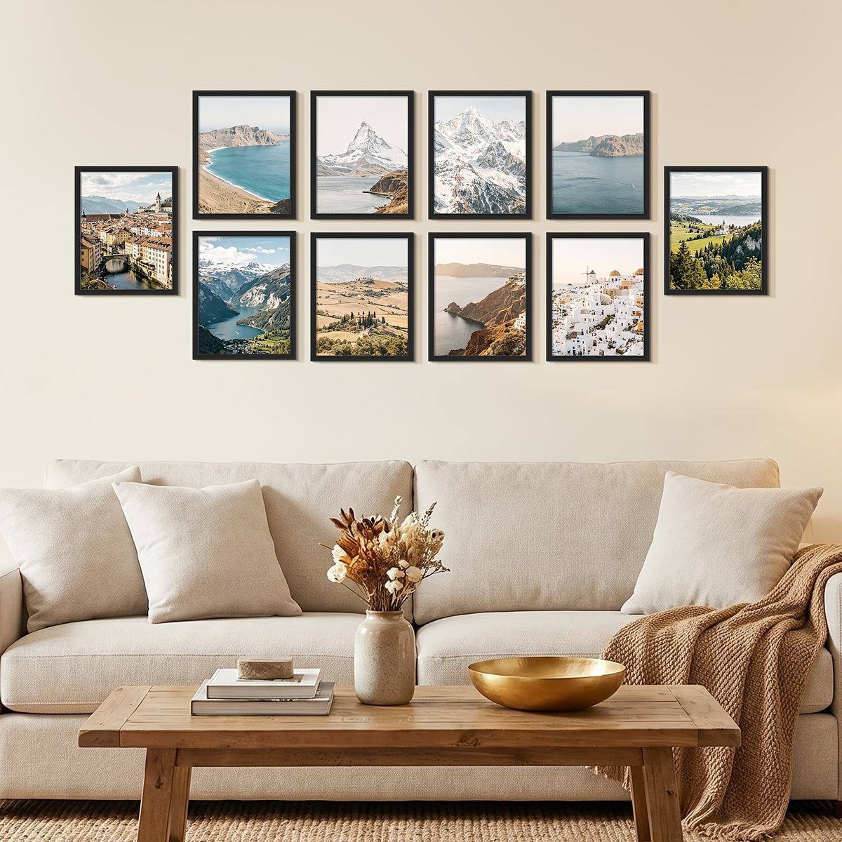 Black 10pcs 11x14 Picture Frame, Display Pictures 8x10 With Mat Or 11x14 Without, Multi Photo Frames Collage For Wall Display, Suitable For Displaying Photos