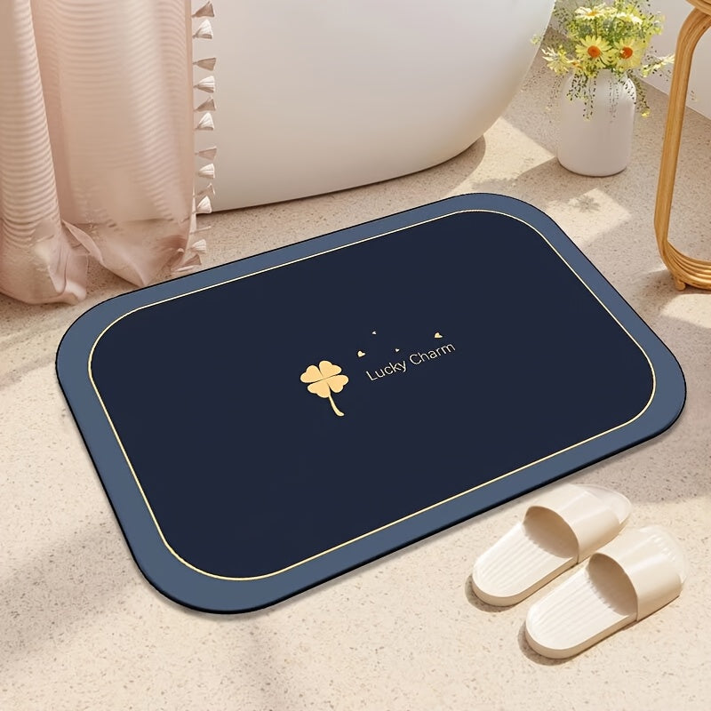 1pc Super Absorbent Floor Mat, Suitable For Bathroom Anti Slip Absorbent Floor Mat, Diatomaceous Earth Bath Mat, Quick Drying And Soft, Carpet Shower Bathtub Outdoor Door Mat, Home Decoration Spring And Summer Season Bathroom Floor Mat