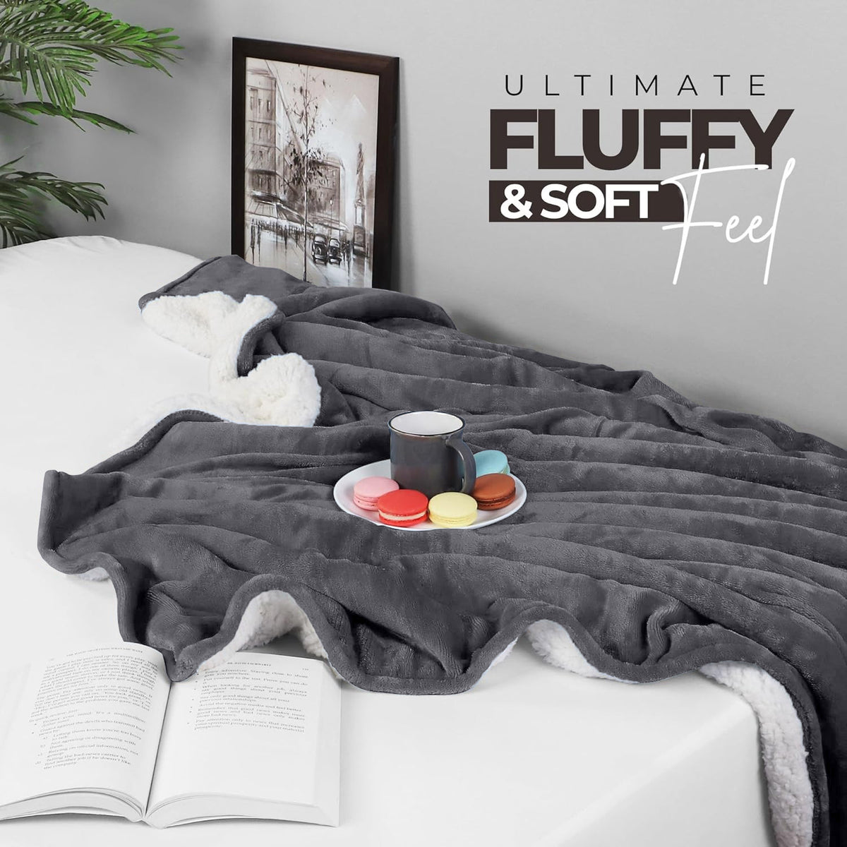 480GSM Heavy Sherpa Fleece Blanket – Double-Sided Warm Throw for Couch, Bed, Office and Travel, Reversible All Season Comfort, Room & Sofa Decoration, Holiday Gift, Sofa Blankets