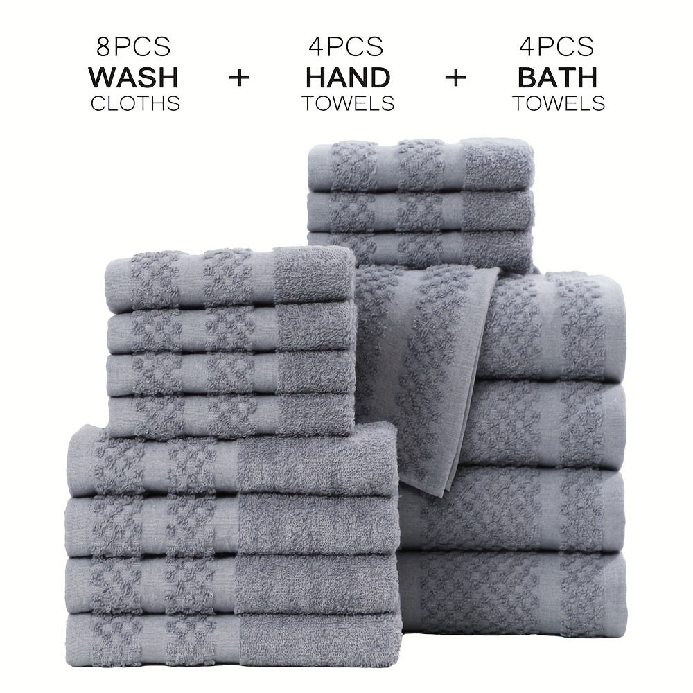 32pcs/16pcs/10pcs Bath Towel Set, 4pcs Bath Towels&2pcs Hand Towels&4pcs Washcloths, Solid Color, Cotton Towel, Absorbent, Quick-drying, Soft And Comfortable, Bathroom Supplies, Towels for Bathroom, Shower And Hotel