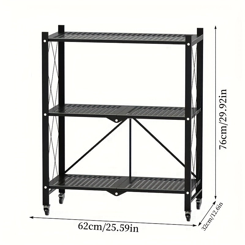 3/4/5-Tier Office Storage Rack, with Wheeled Multi-Layer Storage Shelves, Mobile Floor-Standing Multifunctional Miscellaneous Storage Rack, Foldable File Rack, Storage Supplies, Standing Shelf, Standing Shelf