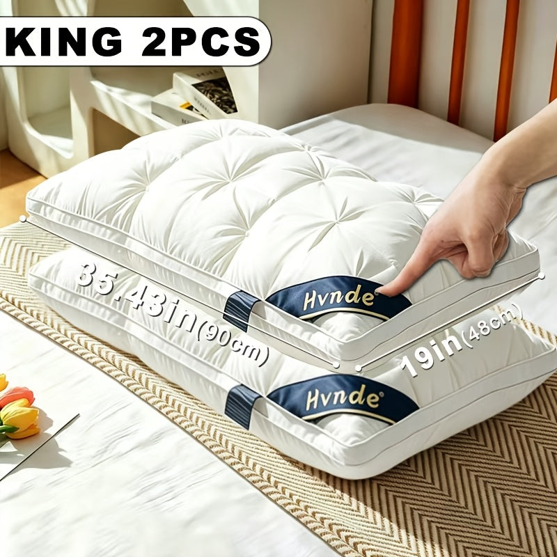 Luxury Hotel Series Pillow Set of Two: Designed for Deep Sleep and Neck Relief, Offering Superior Support. The High-resilience, High-bounce Pillow Core Resists Sagging, While the Hypoallergenic Soft Fabric Provides a Cool, Breathable Comfort