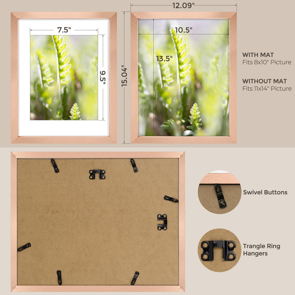 6 Packs 6x8/8x10/9x12/11x14/16x20 Picture Frames Set, Engineered Wood Gallery Wall Frame Set with Plexiglass - Wall Mounting or Tabletop Display