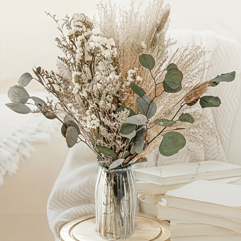 42pcs FORTUNATE FLOWERS Boho Pampas Grass Set, Olive Green Bathroom Decor And Boho Wedding Bouquets, Natural Dried Flower Decor - Unleash Your Creativity with Stylish, Versatile Dried Greenery & Greenhouse Decoration