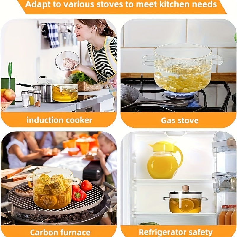 Safe for Stovetop Use, Can Be Cleaned in a Dishwasher, Resistant to Heat, Made of Borosilicate Glass, Ideal for Soups, Milk, Baby Food, Noodles, And More - a Favored Option for Both Home And Hospitality Settings.
