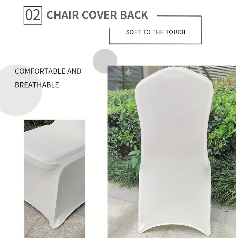 30/50/100/150pcs Elastic Spandex Banquet Chair Covers, Universal Stretch Fit Chair Protectors, Wedding Decorative Chair Covers, Suitable For Weddings, Holidays, Banquets, Parties, Celebrations, Business Meetings, Christmas