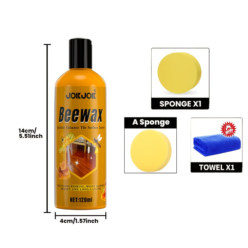3pcs Professional-Grade Natural Beeswax Wood Repair & Care Kit | Deeply Moisturizes To Prevent Dryness And Cracks | Suitable For Solid Wood Furniture, Floors, Countertops, Doors & Windows | Eliminate Dullness And Scratches, Easily Restore Like-New