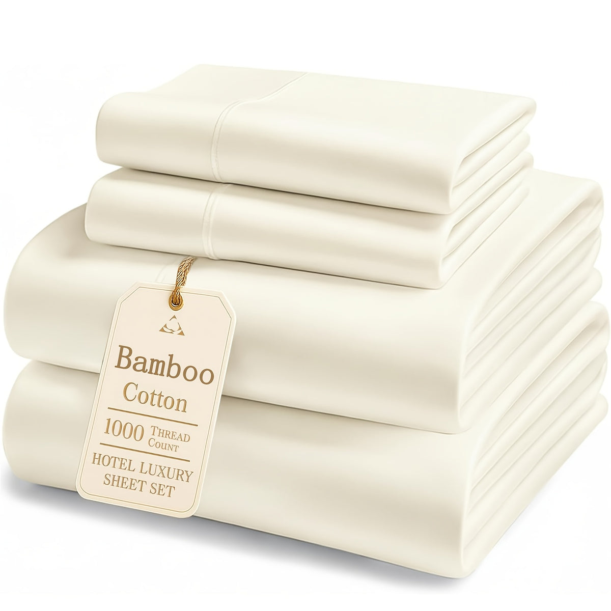 Bamboo Cooling Fitted & Flat Sheet Bedding Suitable for Hot Sleepers, Wrinkle-Resistant & Moisture-Wicking Bamboo Fiber, Deep Pocket Hotel Grade Bed Sheets with Double-Stitched Edges, Machine Washable for - for