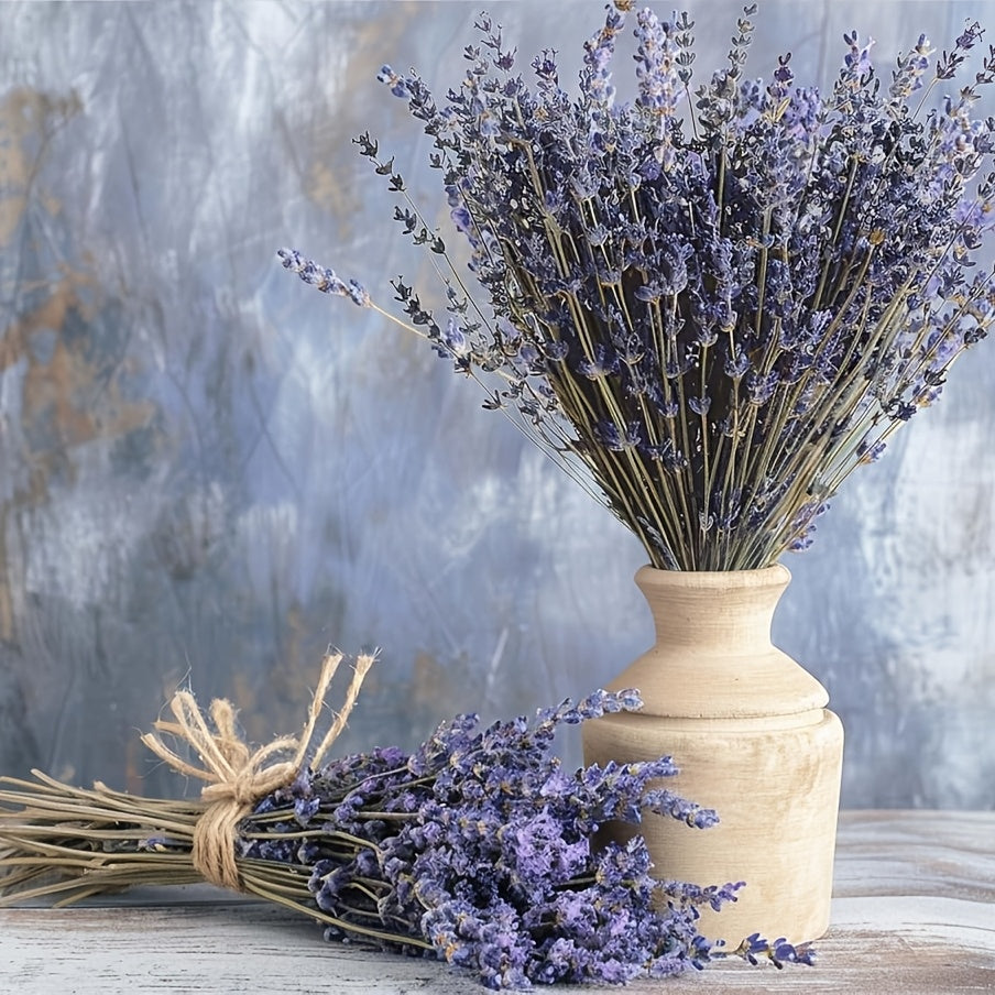 Two Bunches of Dried Lavender, Completely Fresh And Natural, Perfect for Bathroom Photo Props, Crafts, And Decoration. Each Bunch Measures 15-17 Inches, Ideal for Shower, Wedding Vase Decor, And Home Fragrance, Totaling 200-220 Stems (100G/3.5Oz)