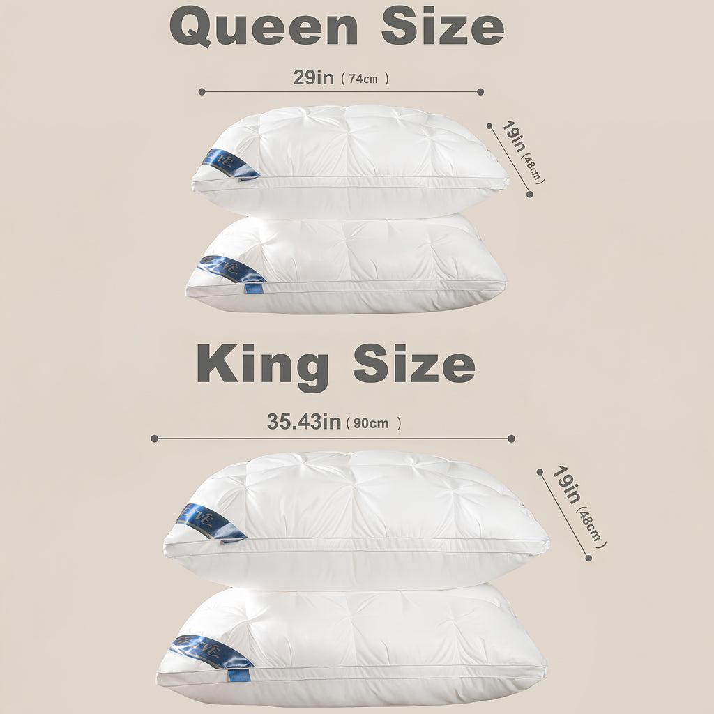 2pcs Luxury Hotel-quality Pillows, Deep Sleep Neck Pillow, High Fluffiness, Not Easy To Collapse, Suitable For All Seasons, Soft Fabric, Easy To Clean, Available In Multiple Colours And Sizes, Queen/King Size, Holiday Gift