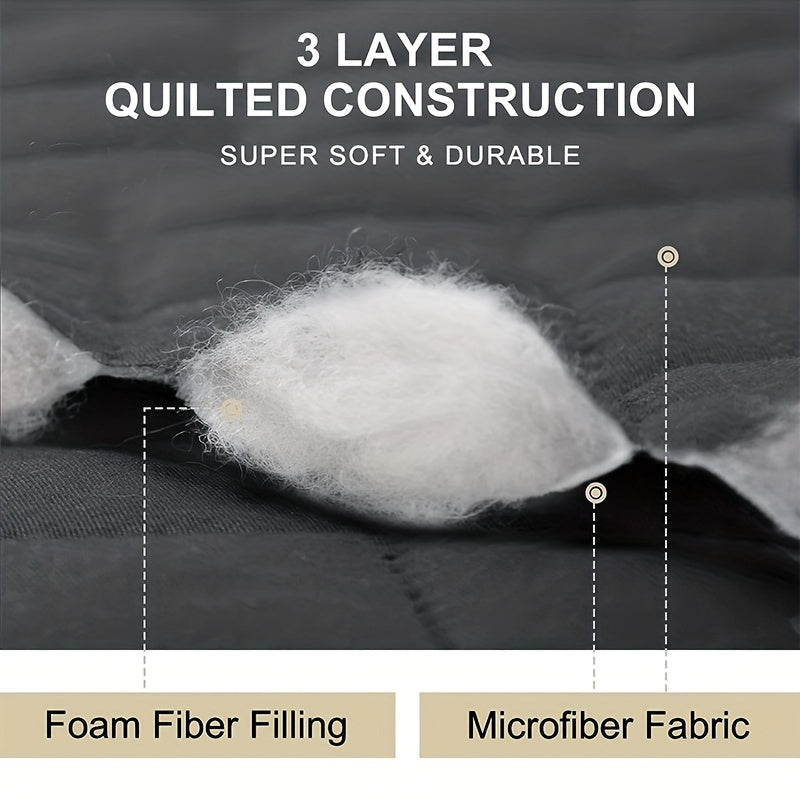 1pc Recliner Sofa Cover, Non-Slip Armchair Protective Slipcover, 100% Polyester, Quilted Design, Machine Washable, Fits Single-Seat Sofas, Modern Style, Mixed Colors, Ideal for Bedroom, Office, Living Room, Home Decor, Sofa Protection Cover | Quilted Text