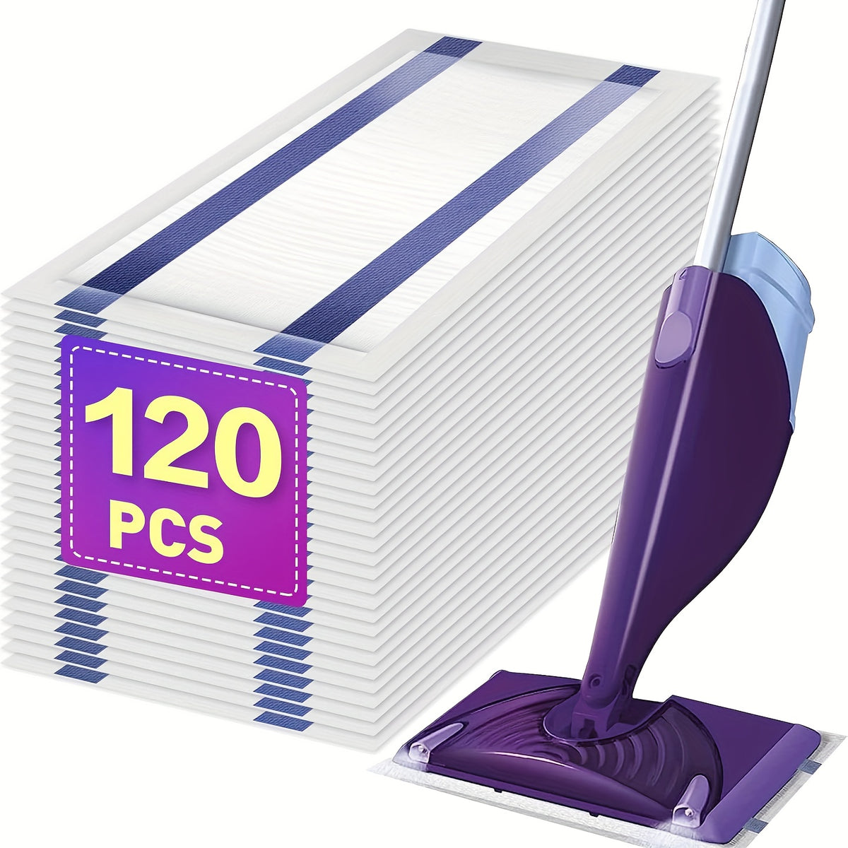 120/80/60/30 Count Disposable Swiffers Wet Jet Mop Pads, Multi-Surface Wetjet Hardwood Floor Cleaner Spray Mop Pads Refills, Thickness & Absorbent (No Mop)