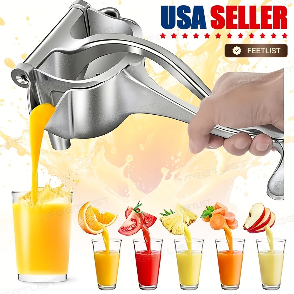 High-Quality Heavy-Duty Metal Manual Juicer, Equipped with an Additional Filter. Handheld Citrus Juicer for Extracting Juice from Lemons, Oranges, Apples, Cucumbers, And Watermelons. Kitchen Tool