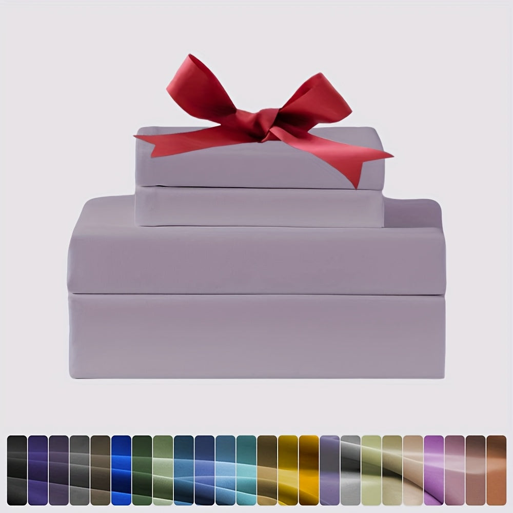 3/4pcs Ultra-Soft Microfiber Queen Size Cool Sheet Set - Hypoallergenic, Breathable with (14" - 17") Deep Pocket, Shrink & Fade Resistant - Includes Flat Sheet, Fitted Sheet, And 1/2 Pillowcases - Ideal for Queen & King Sizes - Gifts, Random Color