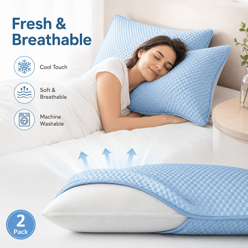 Two New Three-Dimensional Ice Bean Pillowcases Without Cores, Cool Air Conditioning Bedroom Pillowcases in Summer, Machine Washable