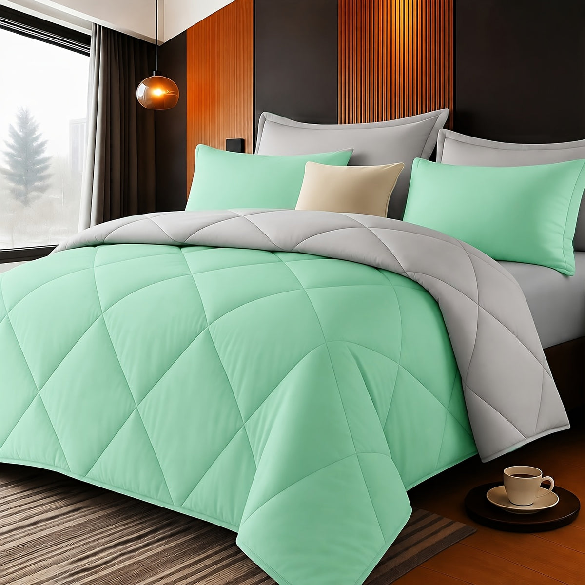 2/3pcs Solid Color Diamond Pattern Large & Extra-Large Bed Sheet Sets Soft Comfortable And Ultra-fine Fiber Filled Lightweight Fabric Breathable Quilt Easy to Take Care Of Equipped with Quilts And Pillowcases Luxurious Quality & Ideal Gift