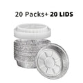 Round Foil Baking Pans with Lids, 7-Inch Disposable Aluminum Pan Set with 20 Pans and 20 Covers for Oven Baking, Serving and Birthday Parties