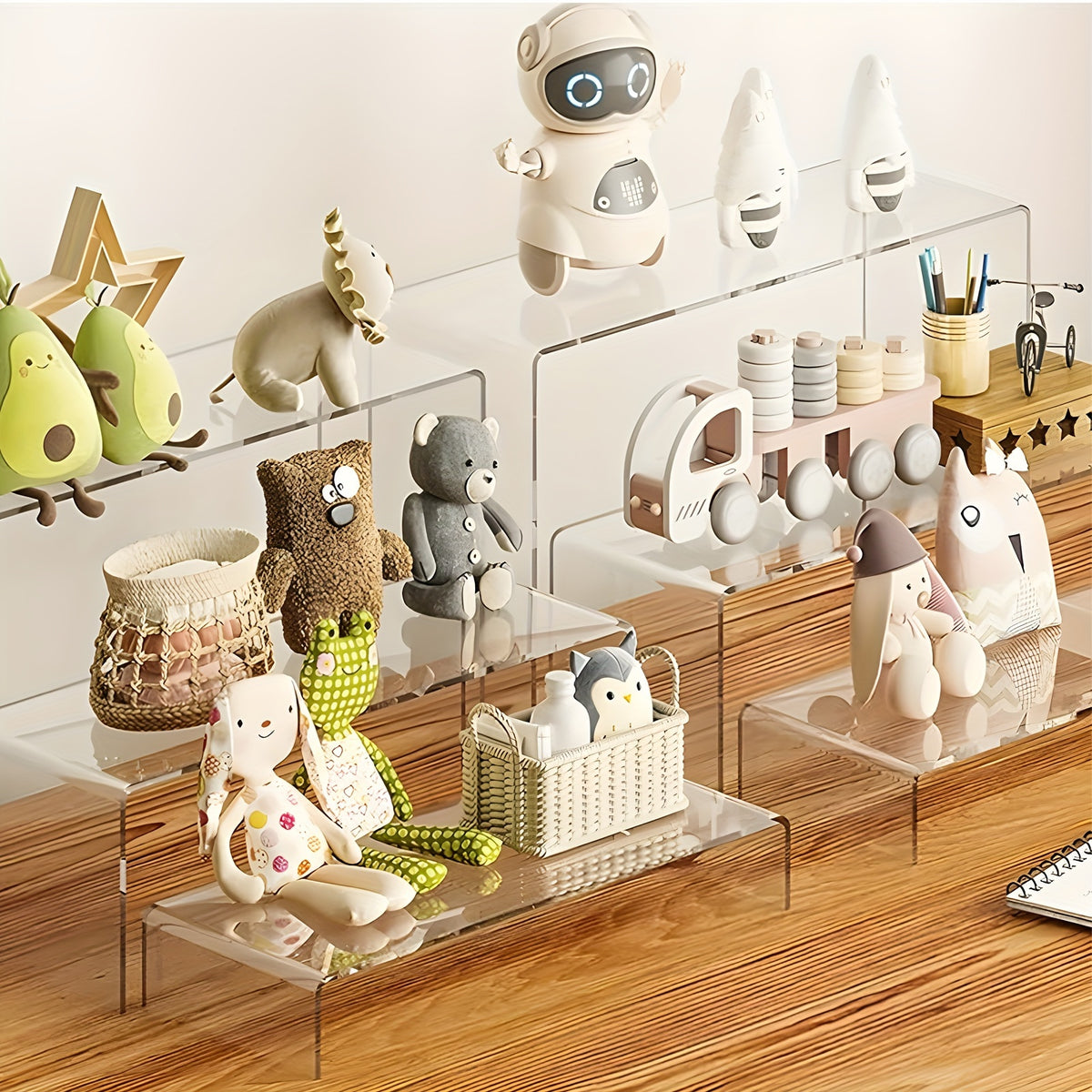 TOMNK Acrylic Risers for Display, Different Sizes Available, Clear Acrylic Riser Display Stands, Acrylic Display Risers for Show Funko Pop Figures, Cupcake, Jewelry, Perfume And More, for Halloween And Christmas