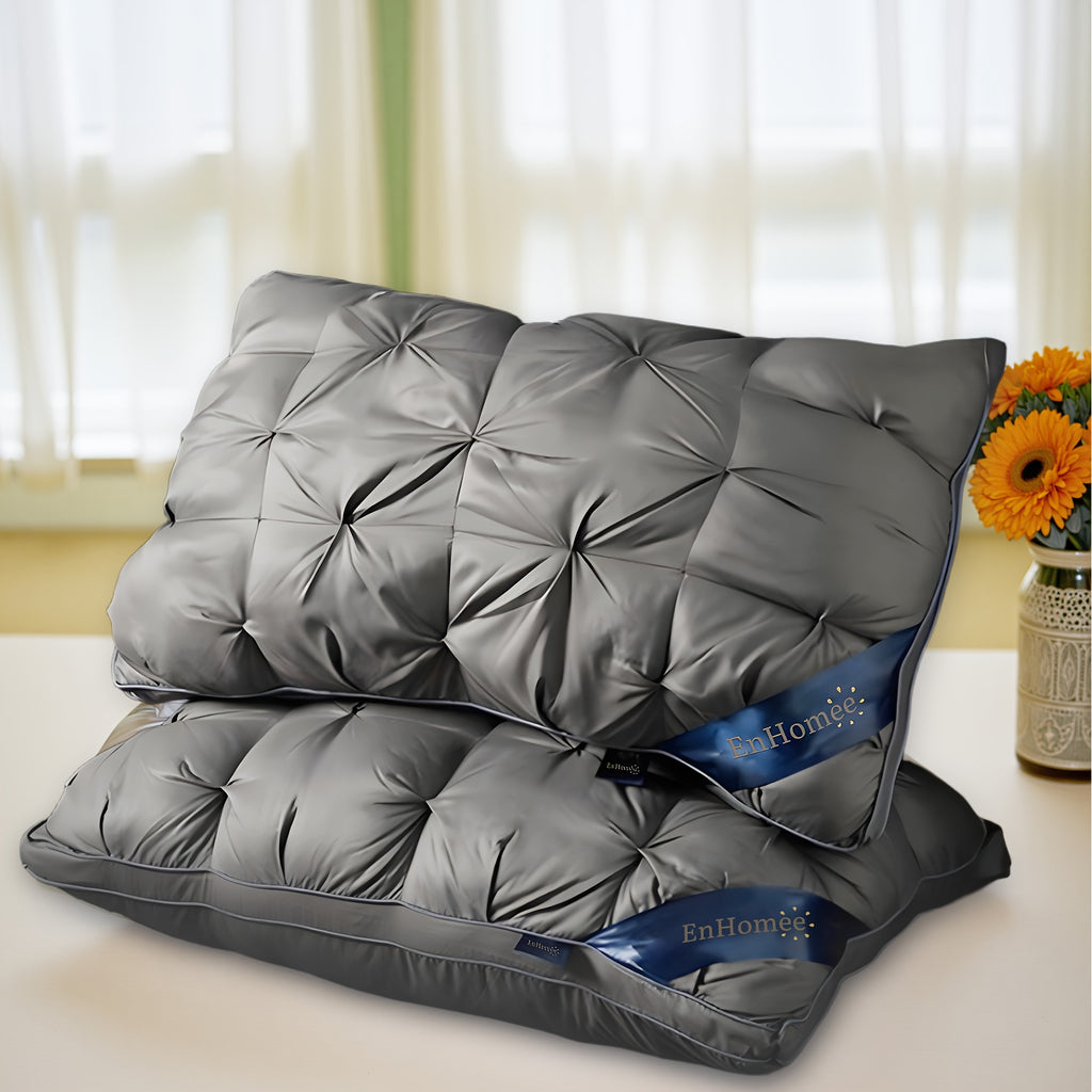 Hotel Three-Dimensional Twisted Flower Pillow, 900g, 2-Pack, White