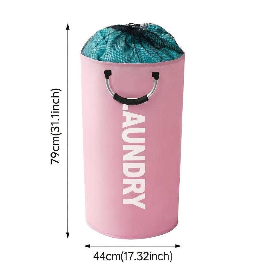 1pc/2pcs 25.1gal Large Capacity Foldable Laundry Basket (New Drawstring Design) - A Foldable Fabric Clothing Storage Basket Suitable for Multiple Scenarios, Suitable for Bathrooms, Rooms, Outdoors, Dormitories, Multi-Functional Laundry Basket