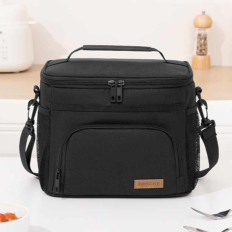 Newest Insulated Lunch Bag, Reusable Insulated Lunch Bag for Men And Women, Leakproof Freezer Bag with Adjustable Shoulder Strap, Portable Fresh Cooler Bag, Outdoor Insulated Handle Bag for Office, Travel, Beach, Picnic, Camping, School