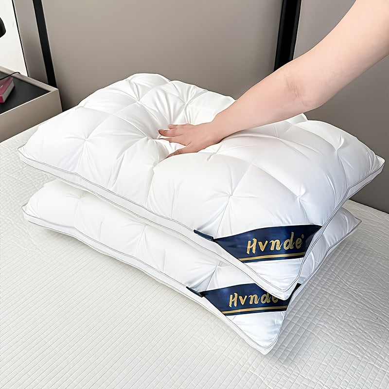 2 Luxury Hotel-quality Pillows, Queen/King Size, with High-resilience Plush Pillow Cores and Hypoallergenic Polyester Fabric. Soft and Comfortable, They Promote Deep Sleep and Are Suitable for Both Side and Back Sleepers. Cool and Breathable