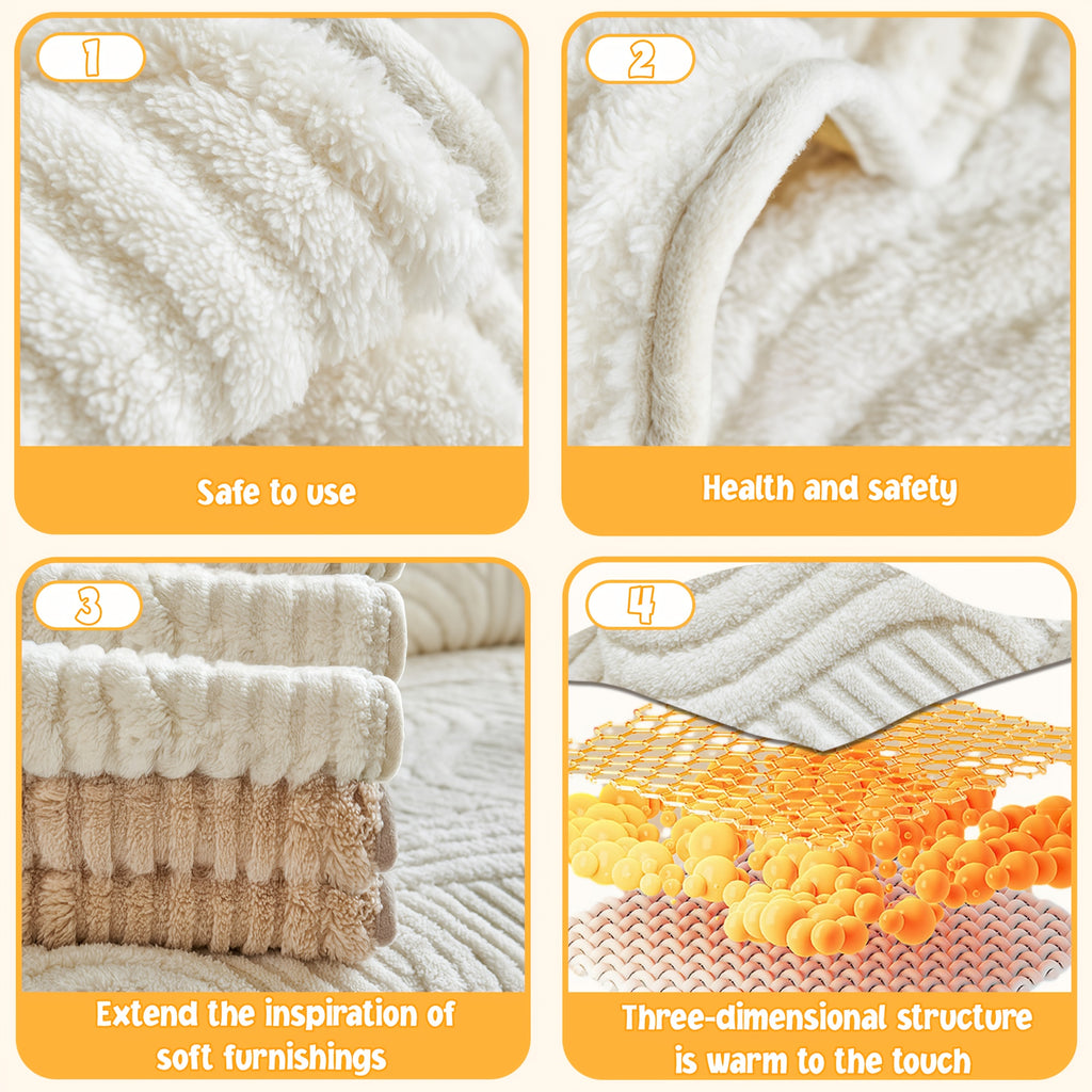 1pc of Thick, Quilted Sofa Cushion That Is Stylish, Durable, Warm, And Non-Slip. This Plush Sofa Cover Is Breathable And Comfortable, Making It Perfect for Families with Pets. It Is Suitable for Use in The Bedroom, Office, Living Room