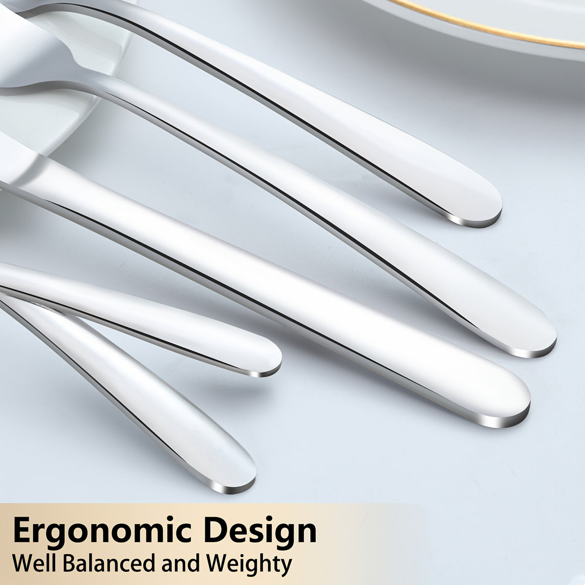 60/90pcs Stainless Steel Silverware Suitable for Multiple People to Use, Steak Knife, Salad Fork, Dessert Spoons, Cutlery Set with Gift Box, Kitchen Accessories, Home Outdoor, Wedding Camping Stuff, Halloween Party Gift, Dishwasher Safe