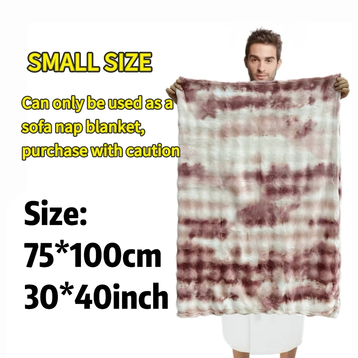 Soft & Warm Ultra-Soft Faux Rabbit Fur Tie-Dye Plush Throw Blanket - Reversible, Machine Washable for All Seasons, Perfect for Sofa, Bed, Living Room, Christmas,, 320GM Random Color