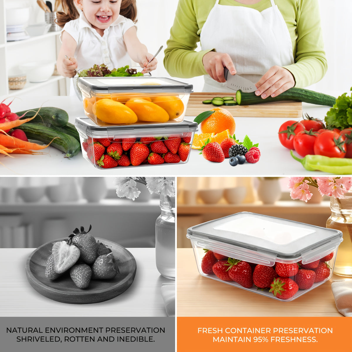 24/48/50pcs Includes 12/24/25 Containers, 12/24/25 LidsDeluxe Food Storage Container Set, High Quality - Airtight Seal, BPA-Free, Easy-Snap Lids, Stackable, Microwave Safe -, Free Labels and Kitchen Storage Marker, Perfect for Travel and Outdoor