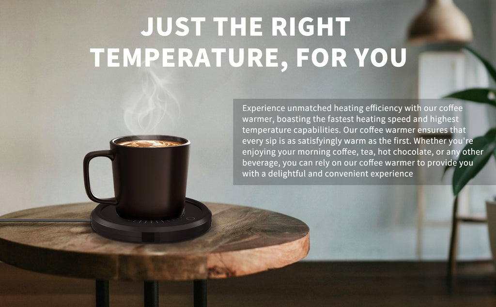 LALAYUAN Electric Mug Warmer, Fast Heating Coffee Cup Warmer with Temperature Control, 110V US Plug, Plug Powered Beverage Heater, with Desk, for Coffee Lovers, Coffee, Milk, Tea, Candle Wax Gift