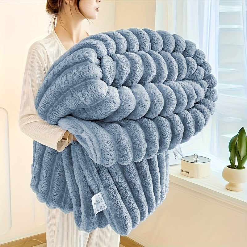 1pc Blanket Soft And Comfortable, Imitation Rabbit Fur Double-Sided Blanket Warm Fleece Blanket Nap Blanket Air-Conditioning Blanket Office Outdoor Camping Gift Blanket for All Seasons
