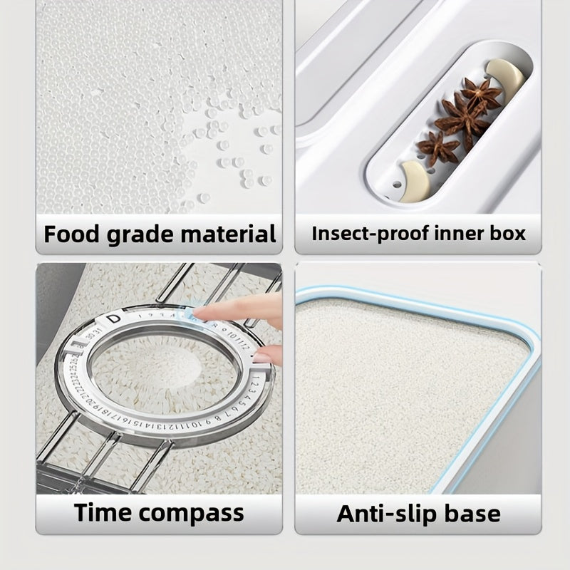 2 Sizes Airtight Food Storage Containers Set - 2, 85gal & 2, 06gal, PET Square Flip Top Rice Canister, Reusable, Insect & Moisture Proof, Hand Washable, Sealable Grain Dispenser for Kitchen Pantry Organization, Pantry Organization|Modern Kitchenware|Durab