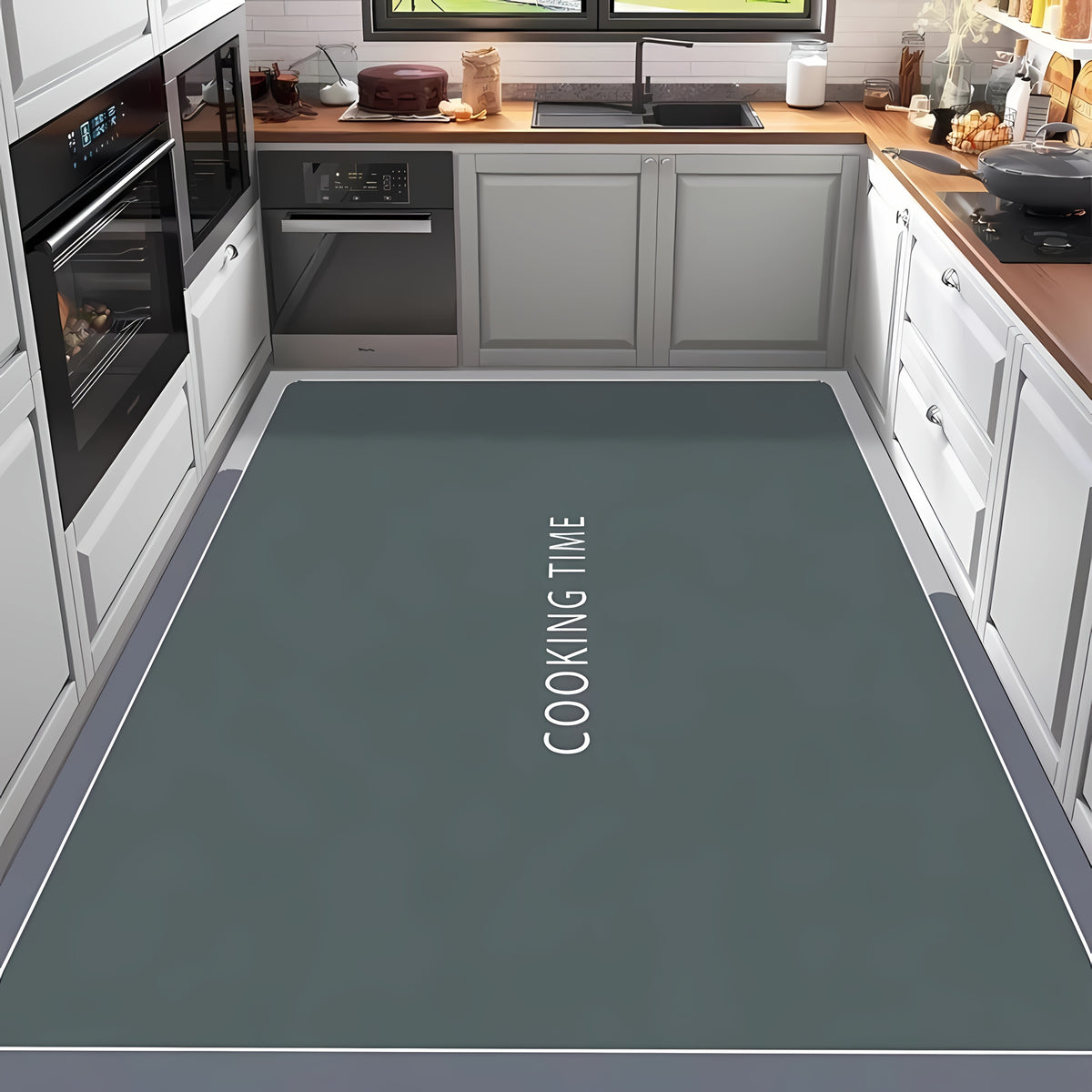 Letter Absorbent Floor Mat, Anti-Slip, Fully Laid Kitchen Floor Mat, Foot Mat, Quick-Drying Diatomaceous Mud Super Large Anti-Fall Floor Mat