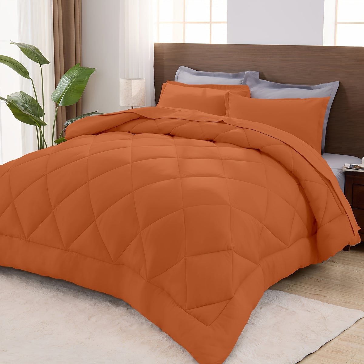 2/3pcs Luxury Comforter Set Warm & Soft & Breathable - Quilted Bedding With Fluffy Fill - Perfect For All Seasons With 1 Comforter And 1/2 Pillowcases-Random Color