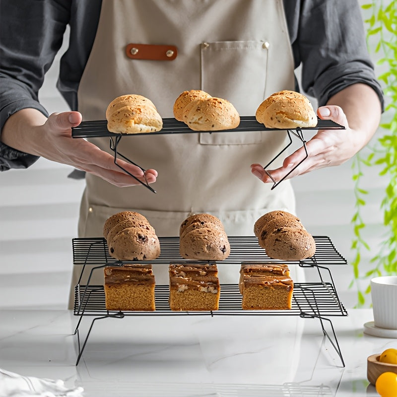 Foldable Cooling Rack, 3/4/5pcs Foldable Cooling Racks Free Baking Tool Set - Stackable Oven Cookie Cake Drying Rack. Used for Camping, Kitchen Storage And Holiday Baking Gifts (Including Silicone Shovels, Egg Beaters, Pliers, Smear Brushes