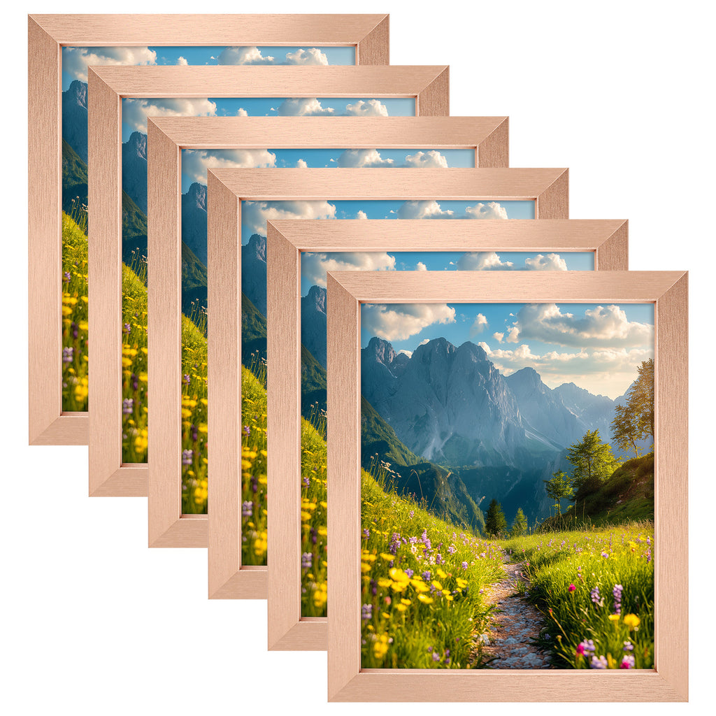 6 Packs 6x8/8x10/9x12/11x14/16x20 Picture Frames Set, Engineered Wood Gallery Wall Frame Set with Plexiglass - Wall Mounting or Tabletop Display
