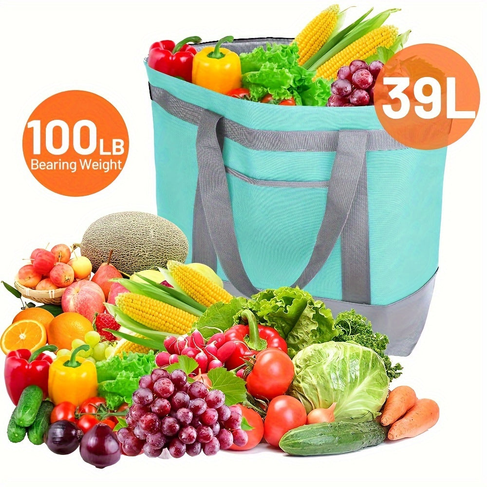 Insulated Reusable Tote Bag for Grocery Shopping for Women/Men, Pizza/Food Delivery Bag to Keep Food Cold/Doordash/Grubub, Cooler Bags for Travel/Beach/Picnic